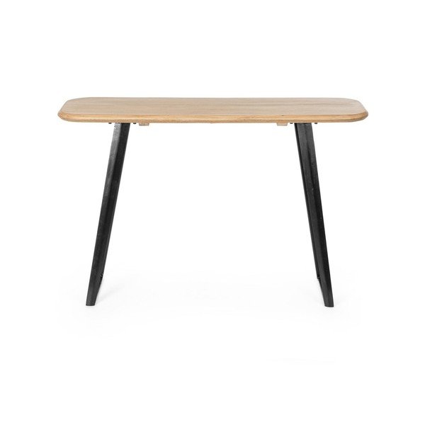 Čierny/v svetlo prírodnej farbe konzolový stolík s doskou z mangového dreva 40x130 cm Nashik – Bizzotto-image-2