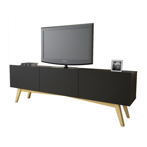 Čierny TV stolík Magenta Home Jane, šírka 240 cm