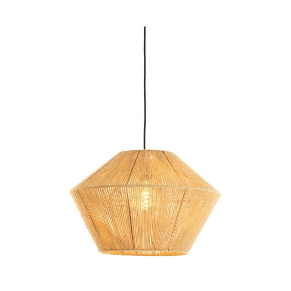 Tmavozelené závesné svietidlo s tienidlom z juty ø 40 cm Fugia – Light & Living-image-2