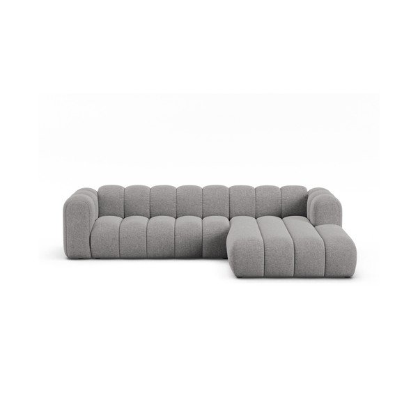 Sivá ženilková rohová pohovka (pravý roh/s leňoškou) Lupine – Micadoni 