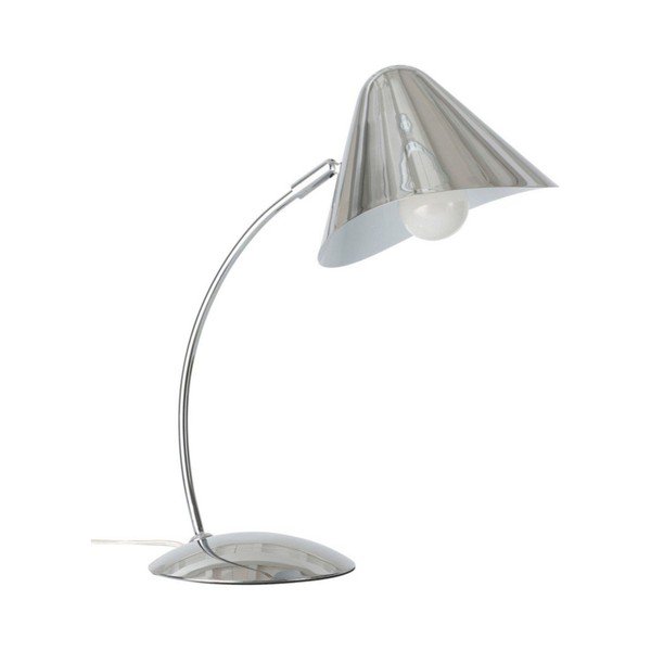 Oceľová stolová lampa s ohýbateľnou konštrukciou v lesklej striebornej farbe (výška  40 cm) Nathan – Ellos Home