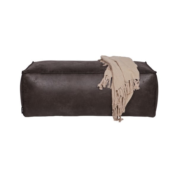 Čierna podnožka z imitácie kože Rodeo – WOOOD-image-1