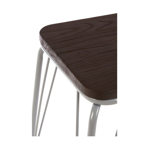 Sivá/v tmavo prírodnej farbe stolička z brestového dreva District – Premier Housewares-image-4