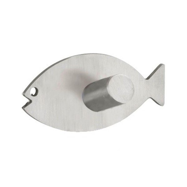 Samodržiaci nástenný háčik v striebornej farbe Wenko Fish-image-1