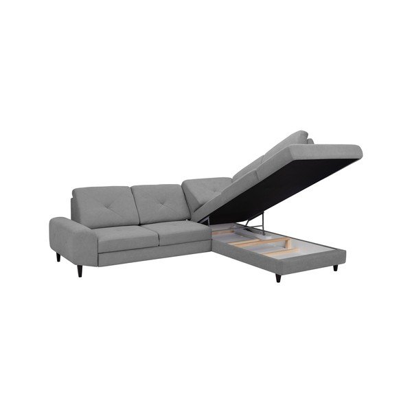 Svetlosivá rohová rozkladacia pohovka Windsor & Co Sofas, pravý roh Beta-image-4