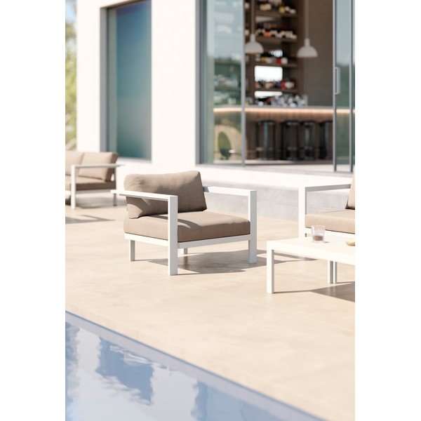 Krémovobiele záhradné kreslo Cubic - Diphano-image-1