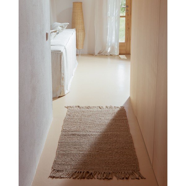 Jutový koberec v prírodnej farbe 70x140 cm Alfombra - Kave Home-image-4