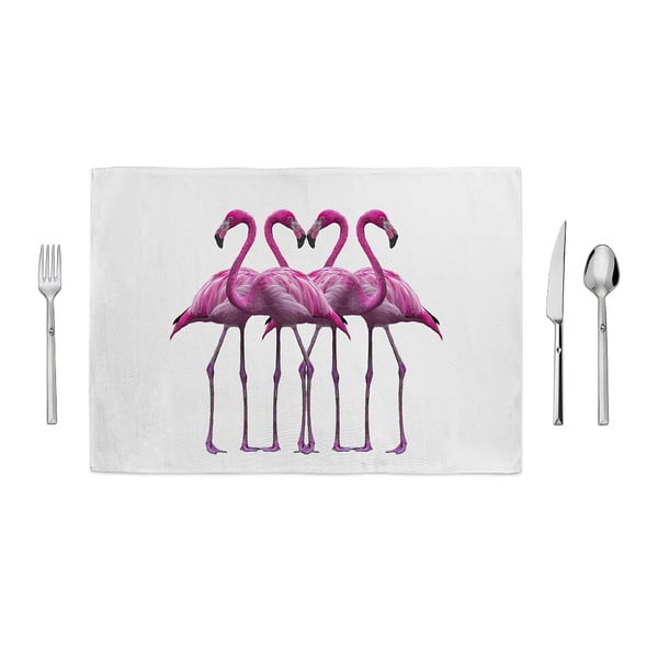 Ružovo-biele prestieranie Home de Bleu Flamingo Friends, 35 x 49 cm