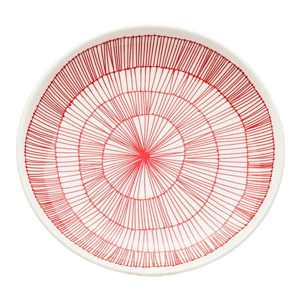 Červený kameninový tanier Kare Design Net, Ø 21 cm