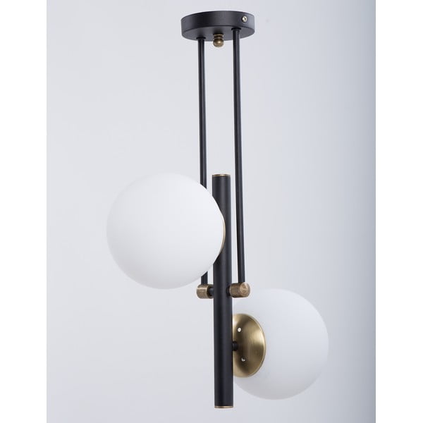 Čierno-biele stropné svietidlo so skleneným tienidlom ø 15 cm Libra – Squid Lighting-image-2