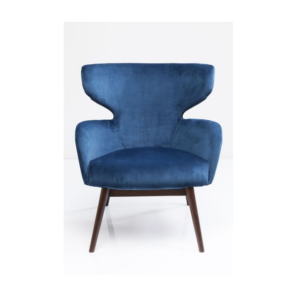 Modré kreslo ušiak Kare Design Aroha Velvet-image-1