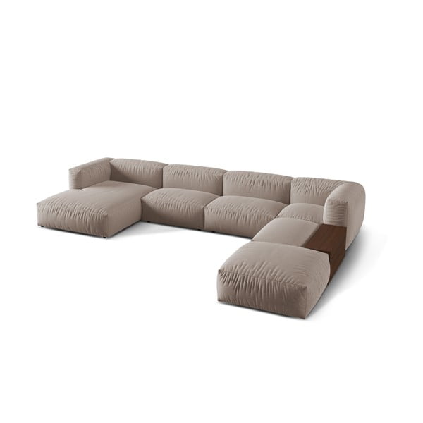 Béžová modulárna rohová pohovka (pravý roh/do tvaru "U") Martina – Micadoni Home-image-2
