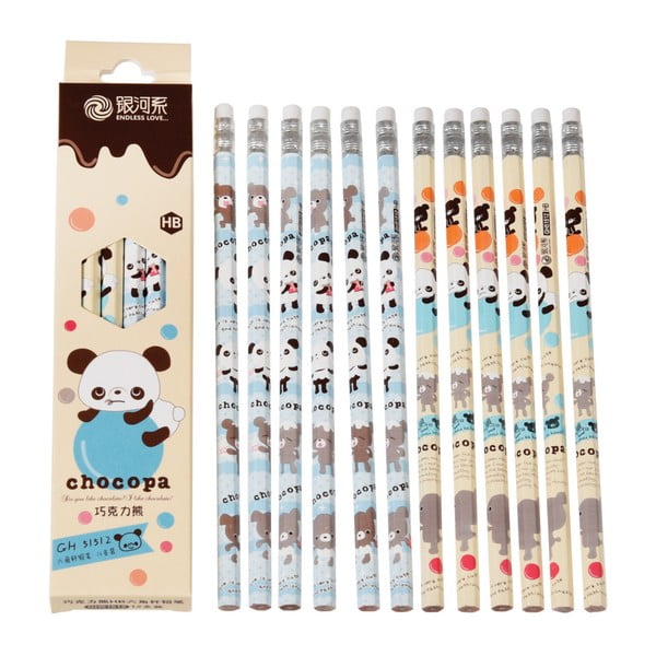 Sada 12 ceruziek Rex London Choco Panda