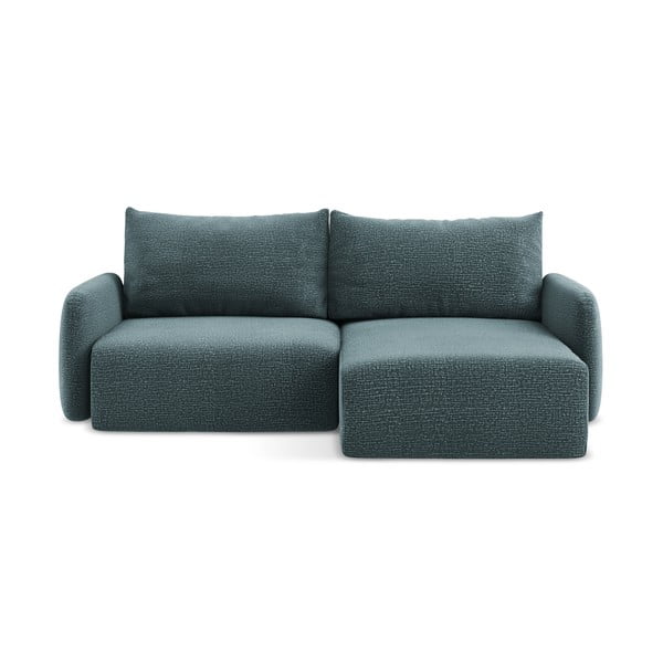 Tyrkysovomodrá rozkladacia/s úložným priestorom rohová pohovka (pravý roh) Kalena – Makamii