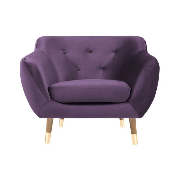 Fialové kreslo Mazzini Sofas Amelie