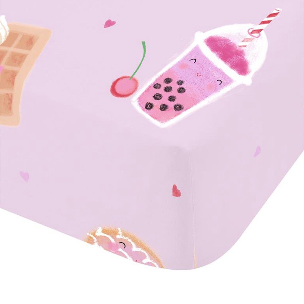 Ružová napínacia detská plachta na jednolôžko 90x190 cm Sweet Treats – Catherine Lansfield