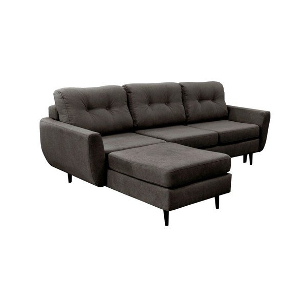 Tmavosivá rozkladacia pohovka s čiernymi nohami Mazzini Sofas Hortensia, ľavý roh-image-1
