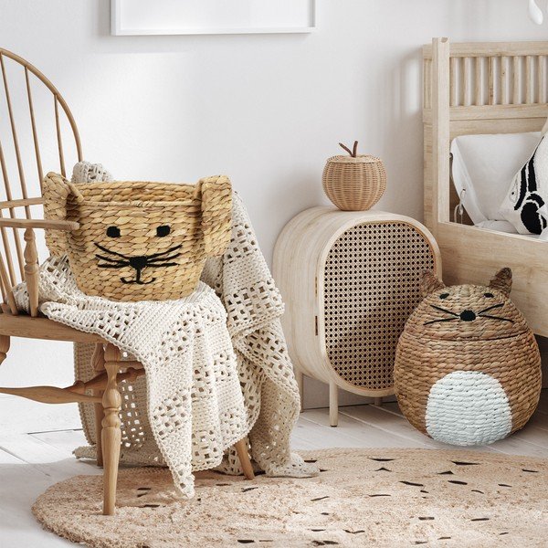 Detský kôš na hračky z vodného hyacintu v prírodnej farbe ø 35x26 cm Rabbit – Compactor-image-1