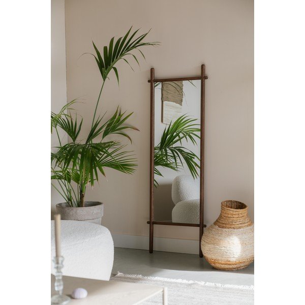 Stojacie zrkadlo s dreveným rámom 58x160 cm Solene – White Label-image-1