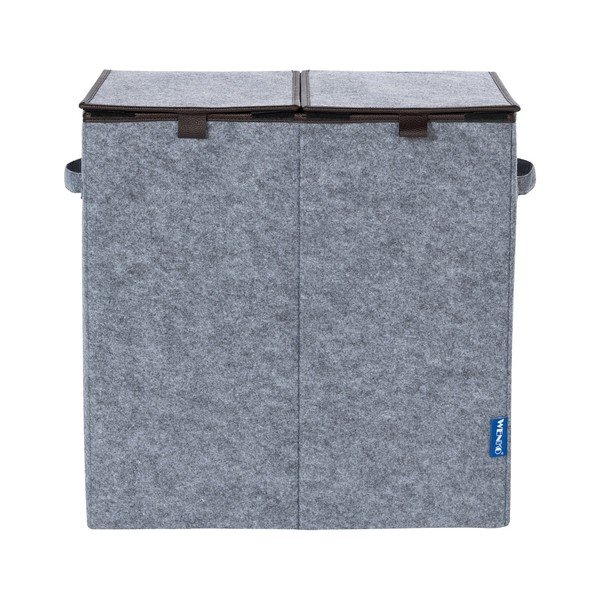 Sivo-hnedý dvojitý kôš na bielizeň Wenko Duo, 82 l-image-1