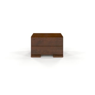 Hnedý nočný stolík z borovicového dreva Skandica Sandemo