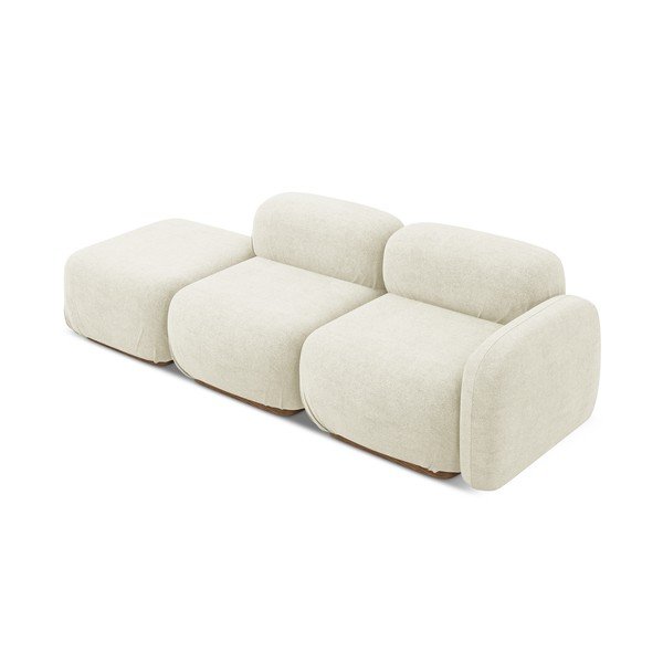 Krémovobiela leňoška z textílie buklé (ľavý roh) Ailani – Makamii-image-2