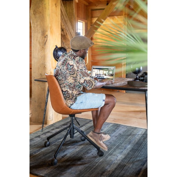 Hnedá kancelárska stolička na kolieskach Dutchbone Franky-image-2