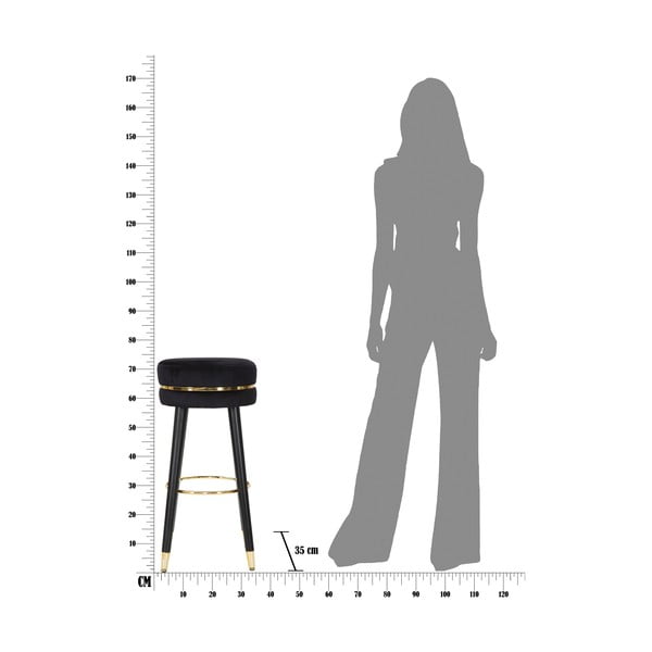 Čierna/v zlatej farbe čalúnená barová stolička (výška sedadla 74 cm) Paris – Mauro Ferretti-image-4