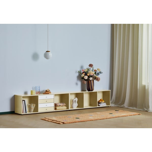 Svetložltá nízka komoda 267x61 cm Mistral – Hammel Furniture-image-1