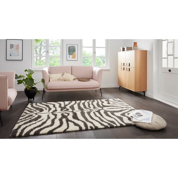 Sivý/béžový koberec 150x80 cm Striped Animal - Ragami-image-1