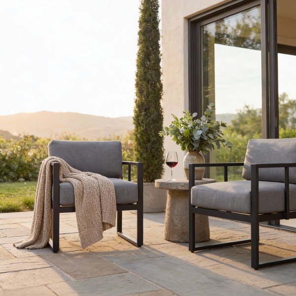 Grafitovosivé záhradné kreslo Bonami Selection Bellisima-image-1