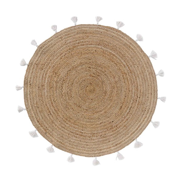 Okrúhly koberec v bielo-prírodnej farbe ø 120 cm Shira – douceur d'intérieur