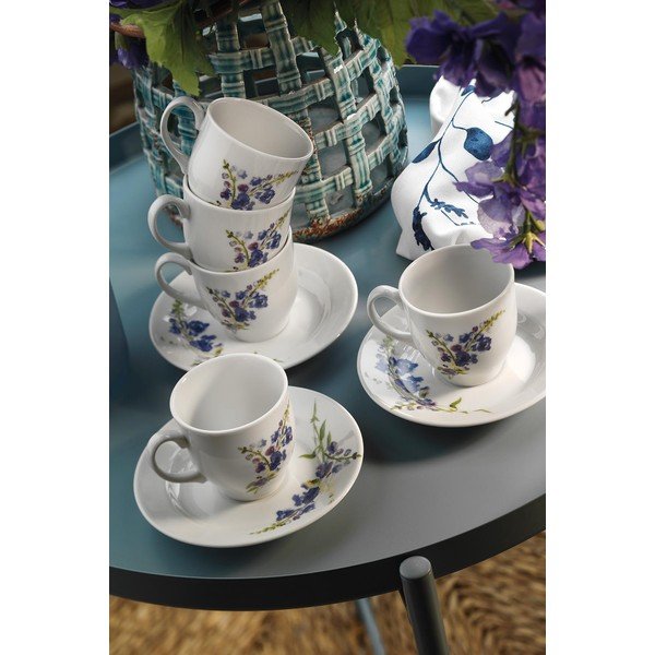 Biele/modré porcelánové šálky v súprave 6 ks 0.9 l – Hermia-image-1