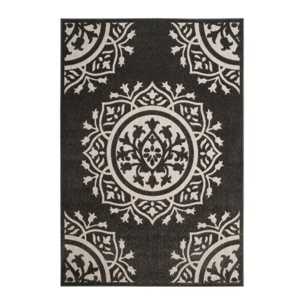 Čierno-krémový koberec vhodný do exteriéru Safavieh Delancy, 200 × 289 cm