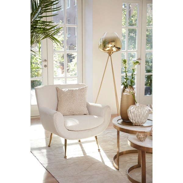 Krémové kreslo z textílie buklé Vinstra – Light & Living-image-1