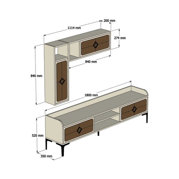 Krémový TV stolík Samba-image-2