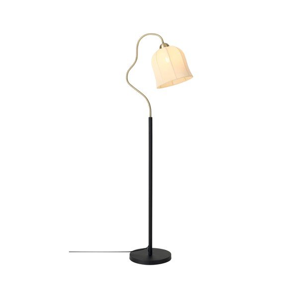 Biela/čierna látková stojacia lampa (výška  150 cm) Bell – Ellos Home