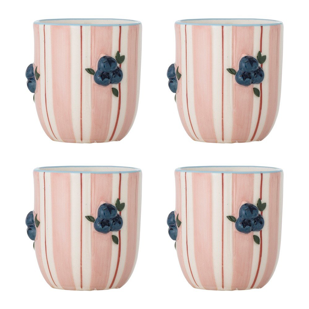 Ružové keramické hrnčeky v súprave 4 ks na cappuccino 235 ml Carry – Bloomingville