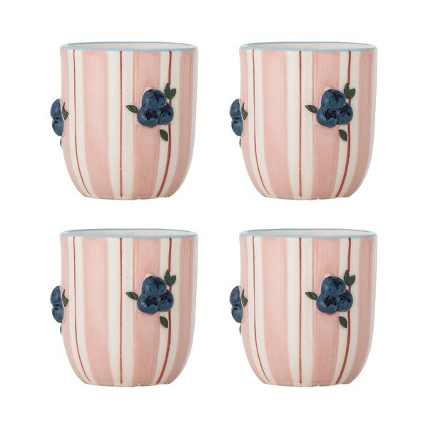 Ružové keramické hrnčeky v súprave 4 ks na cappuccino 235 ml Carry – Bloomingville