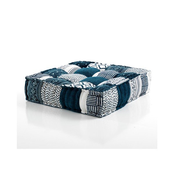 Modrý puf Oreste Luchettas Yantra Patchwork
