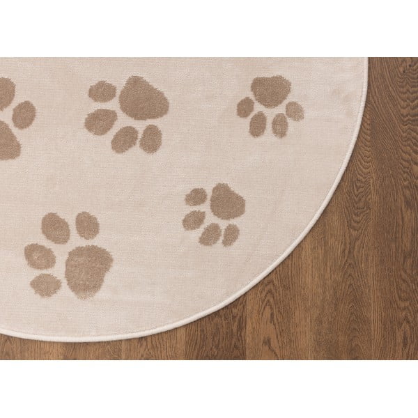 Béžový detský koberec ø120 cm Paws Light Beige – FD-image-3