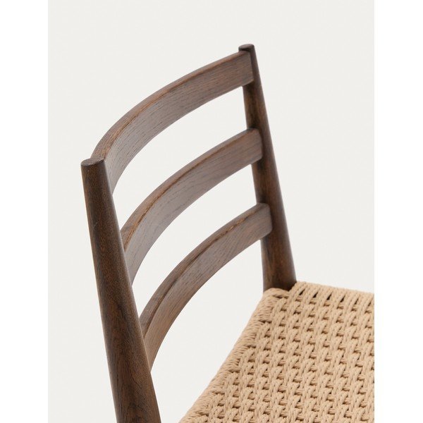 Hnedá/v prírodnej farbe barová stolička z dubového dreva (výška sedadla 70 cm) Analy – Kave Home-image-2