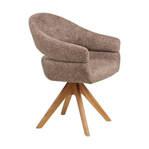 Hnedé čalúnené jedálenské kreslo s podrúčkami Dover – House Nordic-image-3