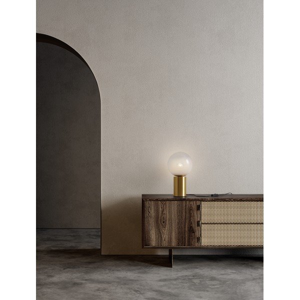 Biela/v zlatej farbe sklenená stolová lampa (výška  35,5 cm) Vita – Nova Luce-image-1