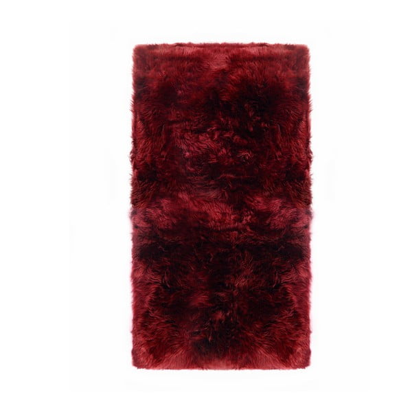 Červený koberec z ovčej kožušiny Royal Dream Zealand, 140 x 70 cm