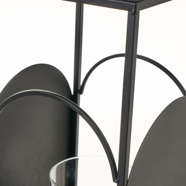 Čierny kovový lampáš Casa Selección, výška 35 cm-image-1