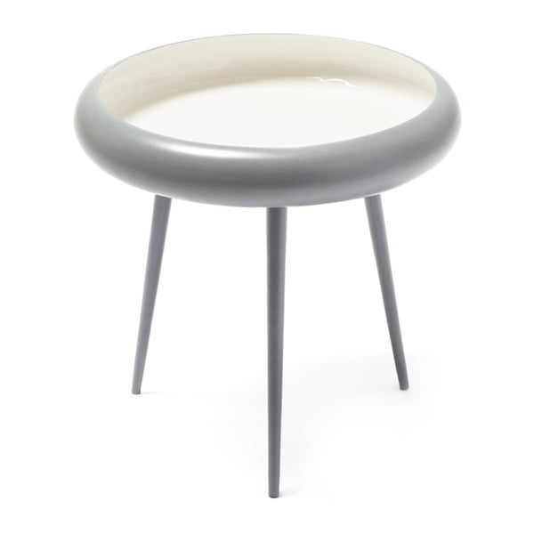 Sivo-biely odkladací stolík 360 Living Vaiva, Ø 49 cm