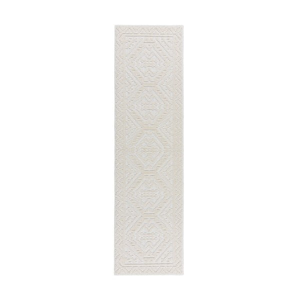 Krémovobiely umývateľný behúň zo ženilky 60x240 cm Jaipur – Flair Rugs