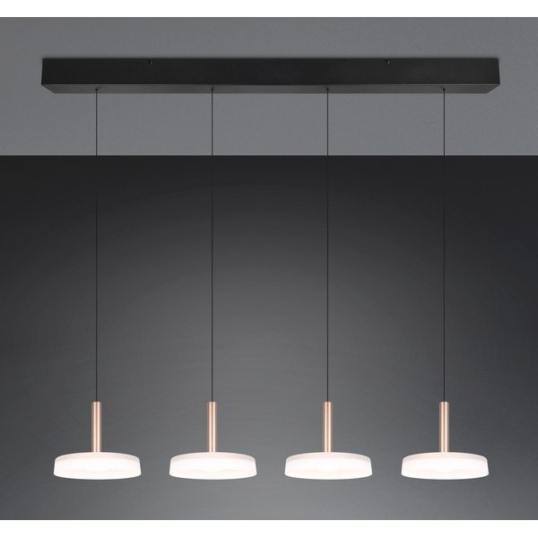 LED stmievateľné závesné svietidlo v čierno-bielo-zlatej farbe so skleneným tienidlom Celeste – Trio-image-1