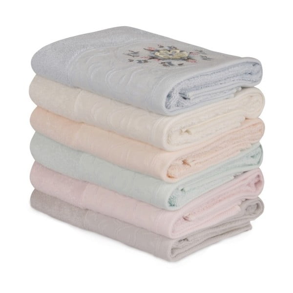 Sada 6 bavlnených uterákov Daireli Papatya, 50 × 90 cm